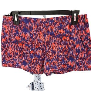 French‎ Connection Blue/Coral/Red shorts size 6 Aztec shorty short casual office